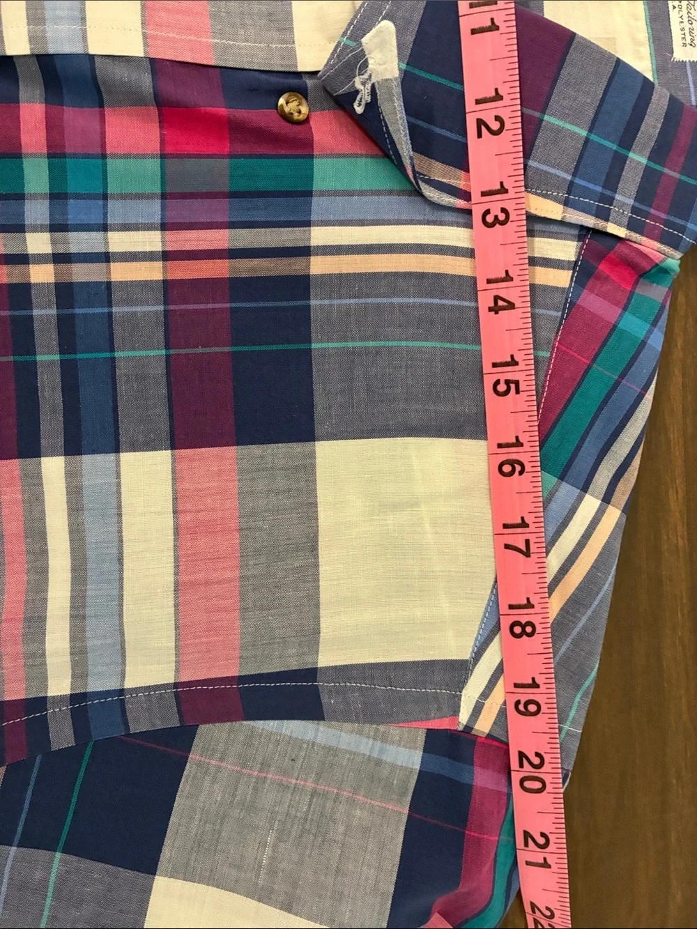 Levi's Navy, Pink & Teal Plaid Short-Sleeve Button-Down Shirt